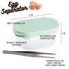 4 In 1 Egg Separator Set Double Egg White Separator With Built In Egg Cracker Food Container Plus Lid and Egg Shell Tweezer Green Color