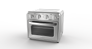Geek Chef Air Fryer Toaster Oven Combo, 4 Slice Toaster Convection Oven Warm, Broil, Toast, Bake, Oil-Free, Accessories Included, Stainless Steel, Sil