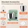 3-IN-1 Electric Stand Mixer, 660W 10-Speed With Pulse Button, Attachments include 6.5QT Bowl, Dough Hook, Beater, Whisk for Most Home Cooks, Agave Gre
