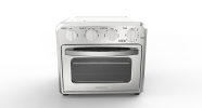 Geek Chef Air Fryer Toaster Oven Combo, 4 Slice Toaster Convection Oven Warm, Broil, Toast, Bake, Oil-Free, Accessories Included, Stainless Steel, Sil