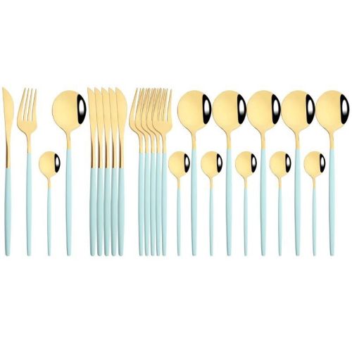 Commercial & Household 24Pcs Dinnerware Set Stainless Steel Flatware Tableware Commercial & Household 24Pcs Dinnerware Set Stainless Steel Flatware Tableware