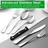 48-Piece Silverware Set Stainless Steel Flatware Cutlery Set Tableware Eating Utensils for 8 with Knife Fork Spoon Dishwasher Safe for Home Kitchen Re